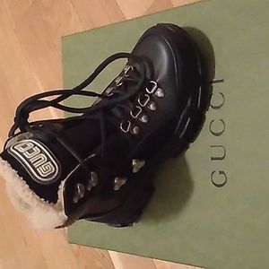 New Black Leather Gucci Boots
